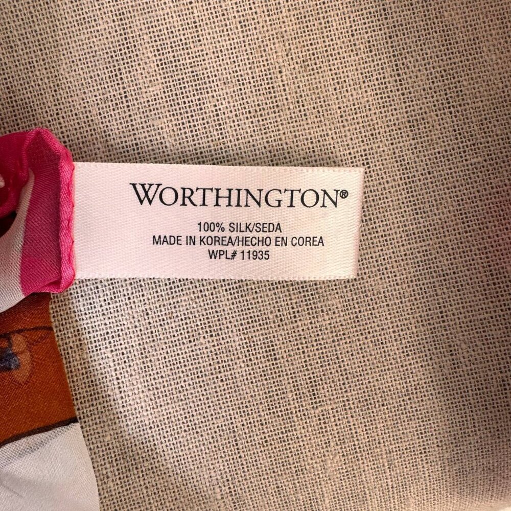 WORTHINGTON 100% Silk Fun and Colorful Scarf - Picture 3 of 8